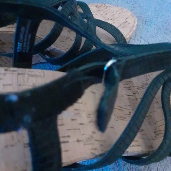 Aerosoles Womans Black 4" Wedge Heel Sandals - Picture 3 of 5